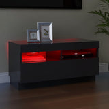 NNEVL TV Cabinet with LED Lights Grey 80x35x40 cm