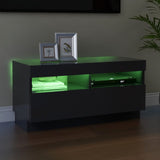NNEVL TV Cabinet with LED Lights Grey 80x35x40 cm