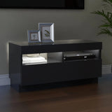 NNEVL TV Cabinet with LED Lights Grey 80x35x40 cm