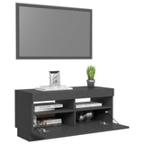 NNEVL TV Cabinet with LED Lights Grey 80x35x40 cm