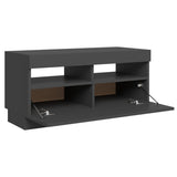NNEVL TV Cabinet with LED Lights Grey 80x35x40 cm