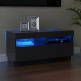 NNEVL TV Cabinet with LED Lights Grey 80x35x40 cm