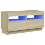 NNEVL TV Cabinet with LED Lights Sonoma Oak 80x35x40 cm