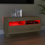 NNEVL TV Cabinet with LED Lights Sonoma Oak 80x35x40 cm
