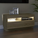 NNEVL TV Cabinet with LED Lights Sonoma Oak 80x35x40 cm