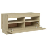 NNEVL TV Cabinet with LED Lights Sonoma Oak 80x35x40 cm