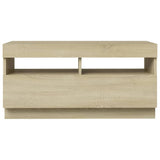 NNEVL TV Cabinet with LED Lights Sonoma Oak 80x35x40 cm