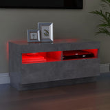 NNEVL TV Cabinet with LED Lights Concrete Grey 80x35x40 cm