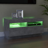 NNEVL TV Cabinet with LED Lights Concrete Grey 80x35x40 cm