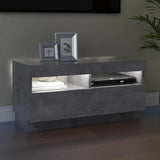NNEVL TV Cabinet with LED Lights Concrete Grey 80x35x40 cm