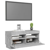 NNEVL TV Cabinet with LED Lights Concrete Grey 80x35x40 cm