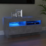NNEVL TV Cabinet with LED Lights Concrete Grey 80x35x40 cm