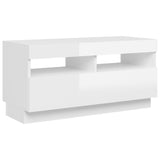 NNEVL TV Cabinet with LED Lights High Gloss White 80x35x40 cm