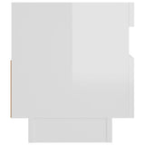 NNEVL TV Cabinet with LED Lights High Gloss White 80x35x40 cm