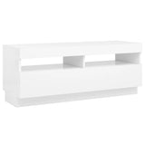 NNEVL TV Cabinet with LED Lights White 100x35x40 cm