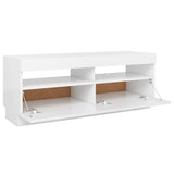 NNEVL TV Cabinet with LED Lights White 100x35x40 cm