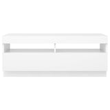 NNEVL TV Cabinet with LED Lights White 100x35x40 cm