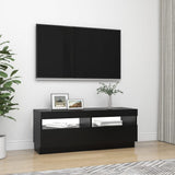 NNEVL TV Cabinet with LED Lights Black 100x35x40 cm