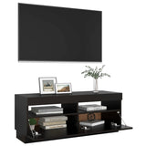 NNEVL TV Cabinet with LED Lights Black 100x35x40 cm
