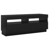 NNEVL TV Cabinet with LED Lights Black 100x35x40 cm
