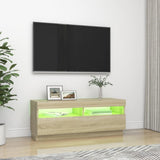 NNEVL TV Cabinet with LED Lights Sonoma Oak 100x35x40 cm