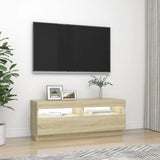 NNEVL TV Cabinet with LED Lights Sonoma Oak 100x35x40 cm