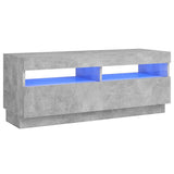 NNEVL TV Cabinet with LED Lights Concrete Grey 100x35x40 cm