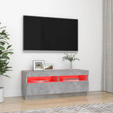 NNEVL TV Cabinet with LED Lights Concrete Grey 100x35x40 cm