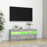 NNEVL TV Cabinet with LED Lights Concrete Grey 100x35x40 cm