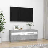 NNEVL TV Cabinet with LED Lights Concrete Grey 100x35x40 cm