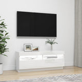 NNEVL TV Cabinet with LED Lights High Gloss White 100x35x40 cm
