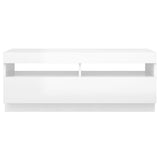 NNEVL TV Cabinet with LED Lights High Gloss White 100x35x40 cm