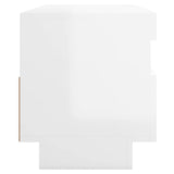 NNEVL TV Cabinet with LED Lights High Gloss White 100x35x40 cm