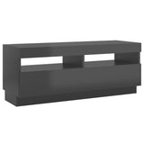 NNEVL TV Cabinet with LED Lights High Gloss Grey 100x35x40 cm