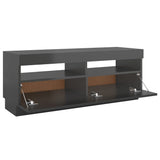 NNEVL TV Cabinet with LED Lights High Gloss Grey 100x35x40 cm