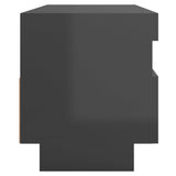 NNEVL TV Cabinet with LED Lights High Gloss Grey 100x35x40 cm
