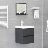 NNEVL Bathroom Mirror Grey 40x10.5x37 cm Chipboard