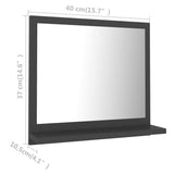 NNEVL Bathroom Mirror Grey 40x10.5x37 cm Chipboard
