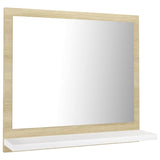 NNEVL Bathroom Mirror White and Sonoma Oak 40x10.5x37 cm Chipboard