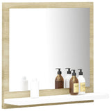 NNEVL Bathroom Mirror White and Sonoma Oak 40x10.5x37 cm Chipboard