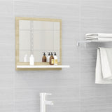 NNEVL Bathroom Mirror White and Sonoma Oak 40x10.5x37 cm Chipboard