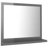 NNEVL Bathroom Mirror High Gloss Grey 40x10.5x37 cm Chipboard