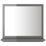 NNEVL Bathroom Mirror High Gloss Grey 40x10.5x37 cm Chipboard