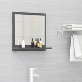 NNEVL Bathroom Mirror High Gloss Grey 40x10.5x37 cm Chipboard
