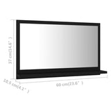 NNEVL Bathroom Mirror Black 60cm Chipboard