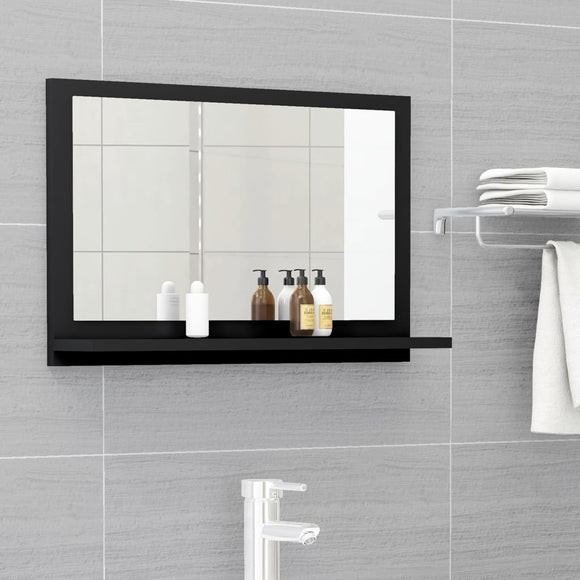 NNEVL Bathroom Mirror Black 60cm Chipboard