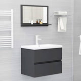 NNEVL Bathroom Mirror Grey 60cm Chipboard