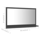 NNEVL Bathroom Mirror Grey 60cm Chipboard