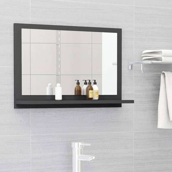 NNEVL Bathroom Mirror Grey 60cm Chipboard