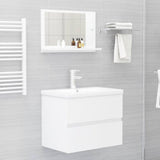 NNEVL Bathroom Mirror High Gloss White 60cm Chipboard